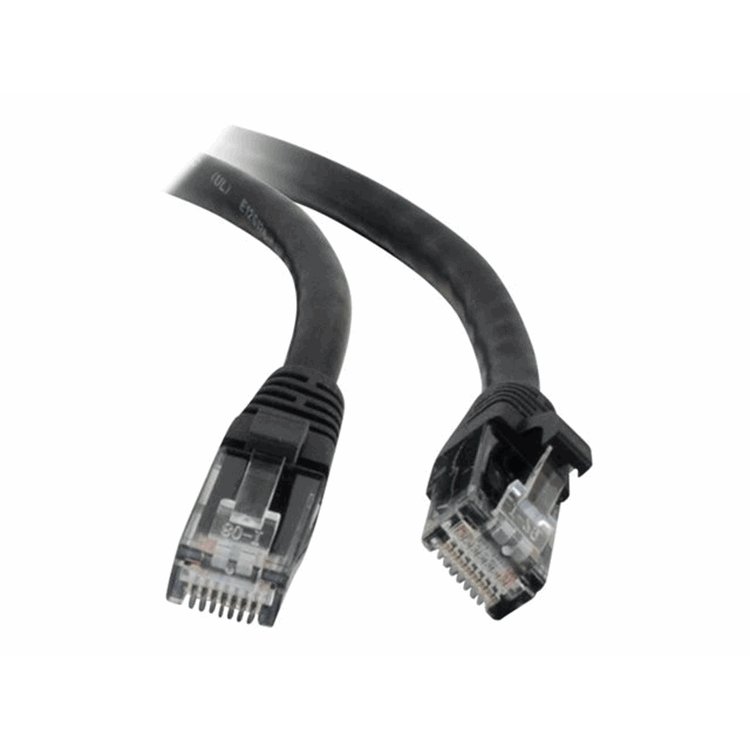 Cbl/0.5M Mld/Booted Black CAT5E PVC UTP