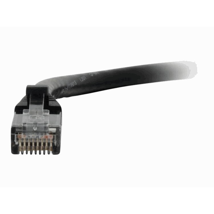 Cbl/0.5M Mld/Booted Black CAT5E PVC UTP