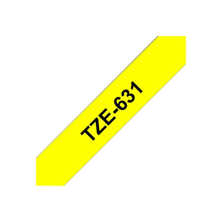TZ-631 12mm - black on yellow - laminated (8m)
