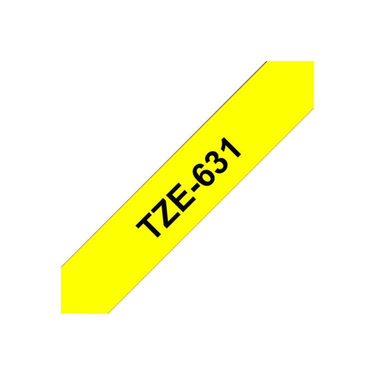 TZ-631 12mm - black on yellow - laminated (8m)