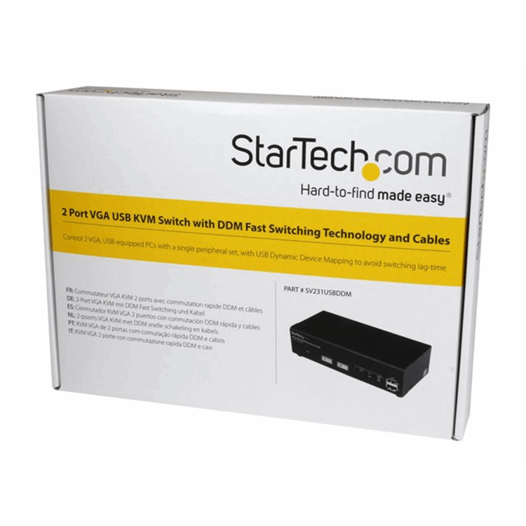 2 Port USB VGA KVM Switch with DDM