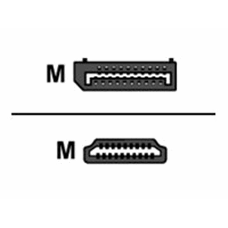 Ak3988 dp male - hdmi a male 1.00m. Eenh. 1 stk