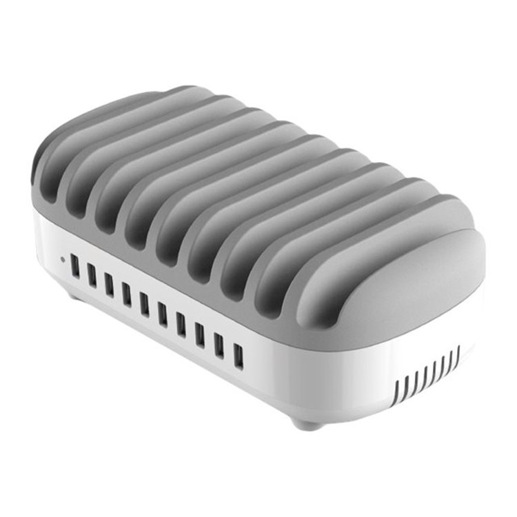 10 Port USB Charg Dock station WHT UK