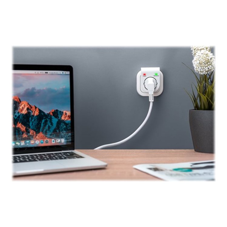 surge protector with power and protected surge protector with power and protected