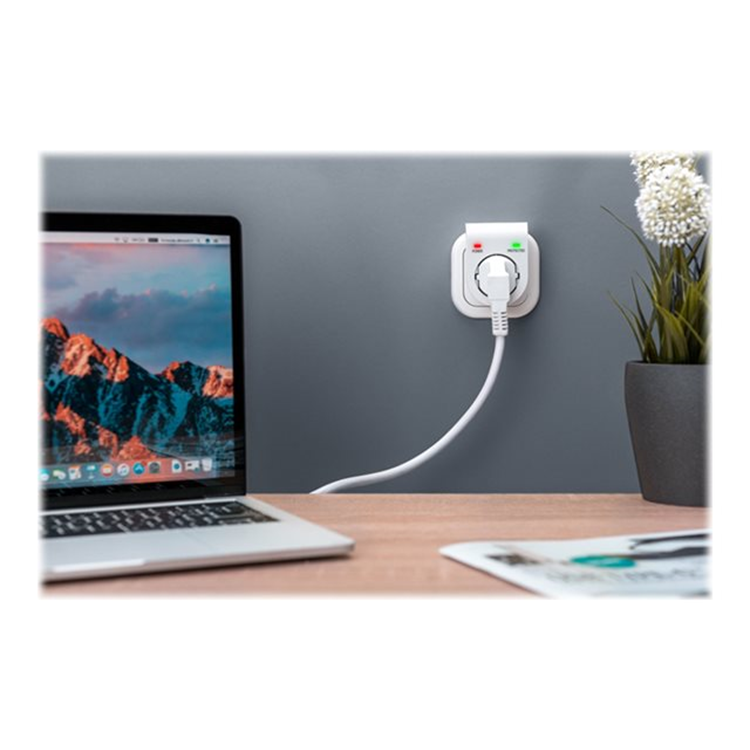 surge protector with power and protected surge protector with power and protected