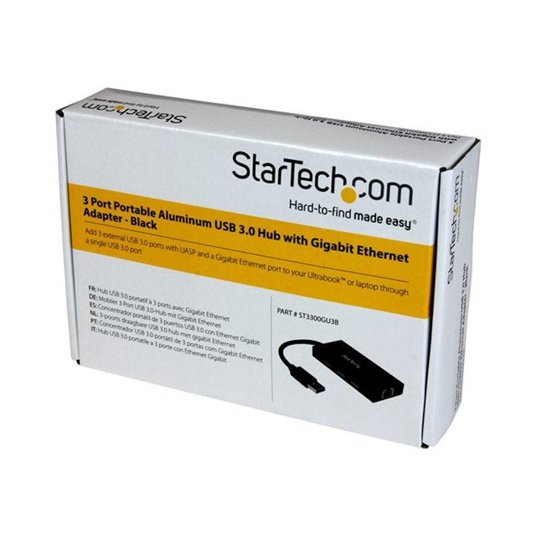 Portable USB 3.0 Hub w/ Gigabit Ethernet