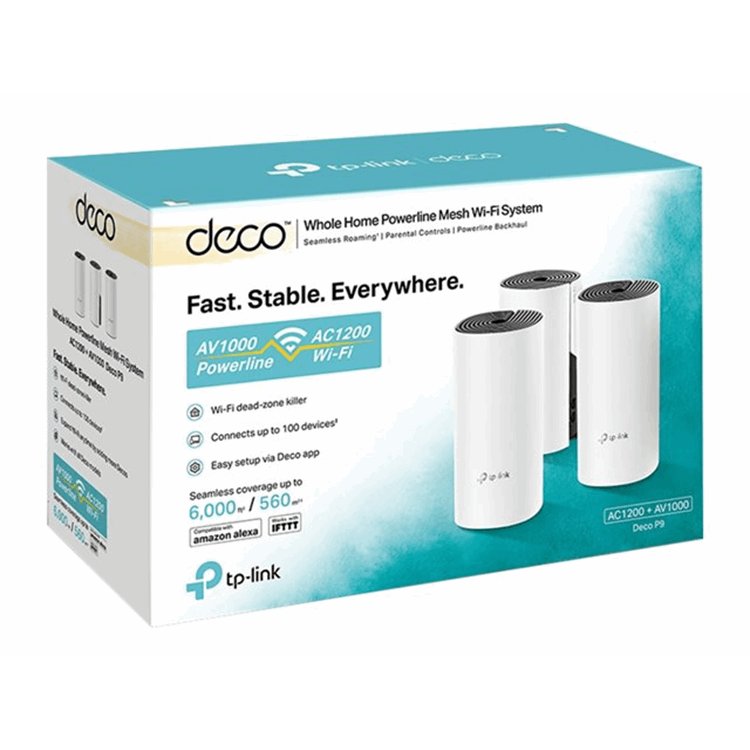 AC1200 Whole-Home Hybrid Mesh Wi-Fi System with Powerline Qualcomm CPU 867Mbps at 5GHz+300Mbps at 2.