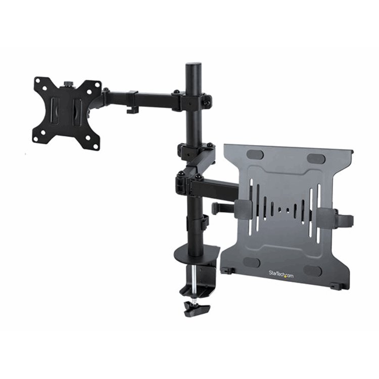 Monitor Arm with Laptop Tray Adjustable
