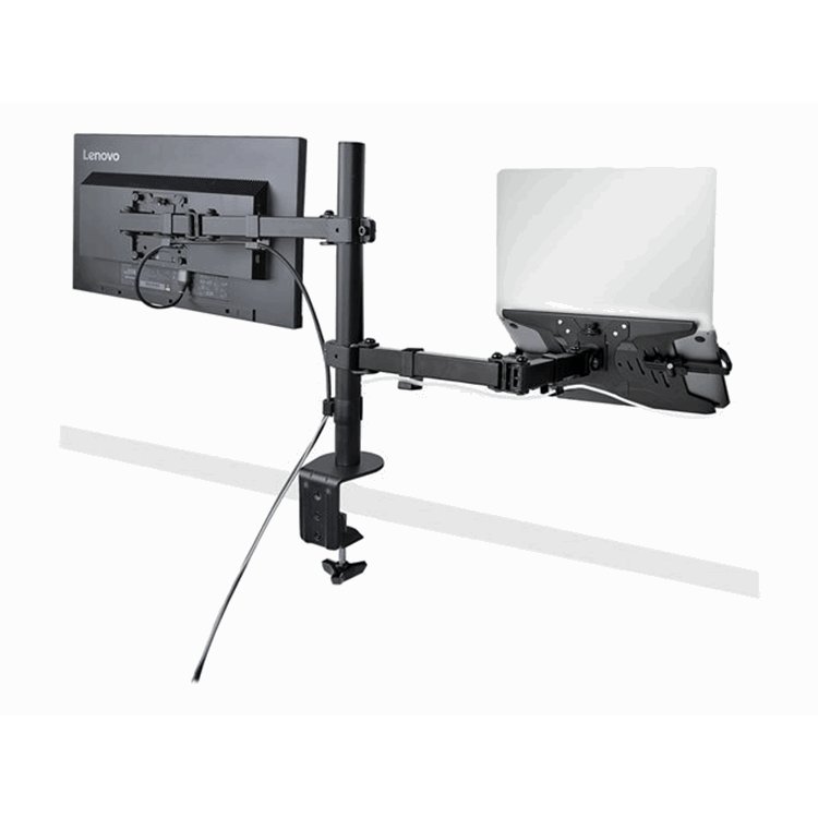 Monitor Arm with Laptop Tray Adjustable