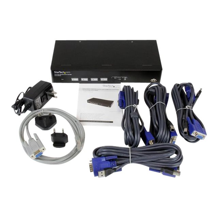 4 Port USB VGA KVM Switch with DDM Fast