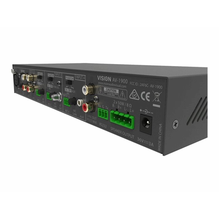 VISION 2x50w Mixer Amplifier - 4 inputs