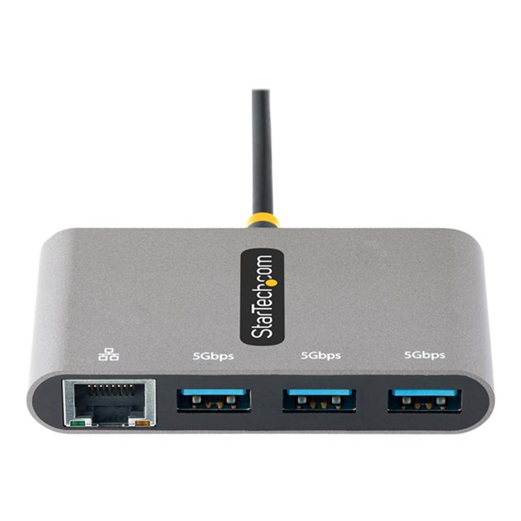 3-Port USB-C Hub with Ethernet Portable