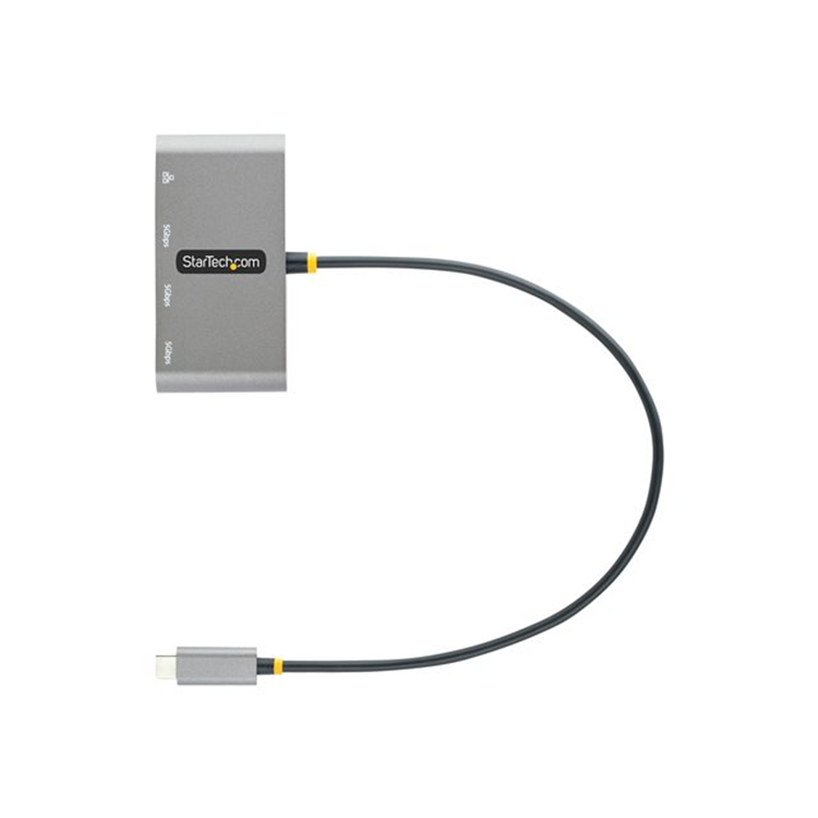 3-Port USB-C Hub with Ethernet Portable