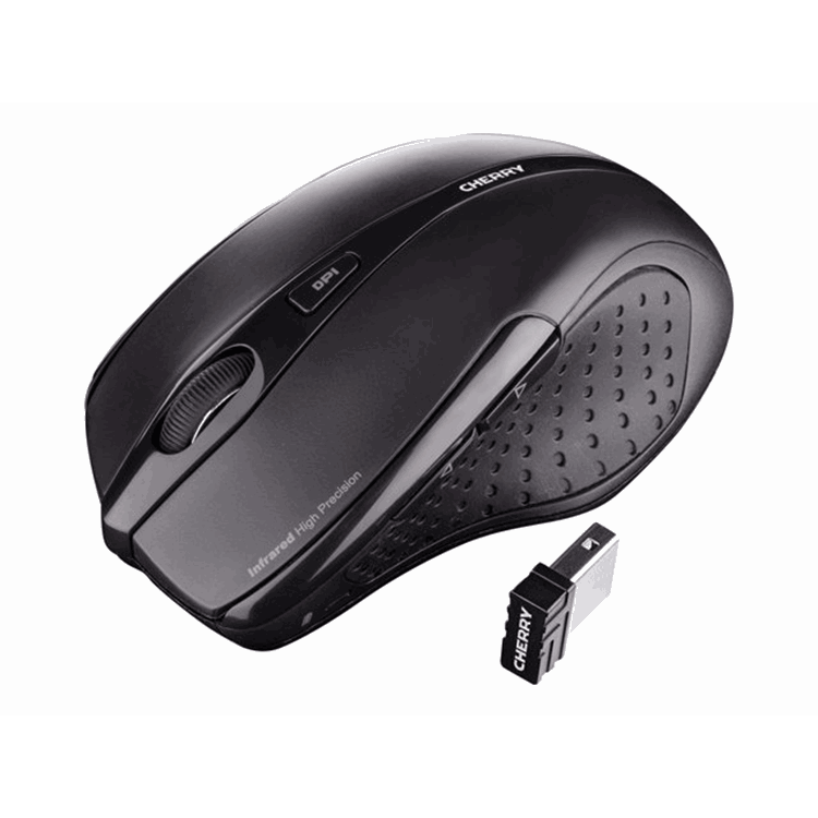 MW 3000 wireless mouse black USB. 2.4GHz wireless technology/non-slip rubber sides/on-off button for