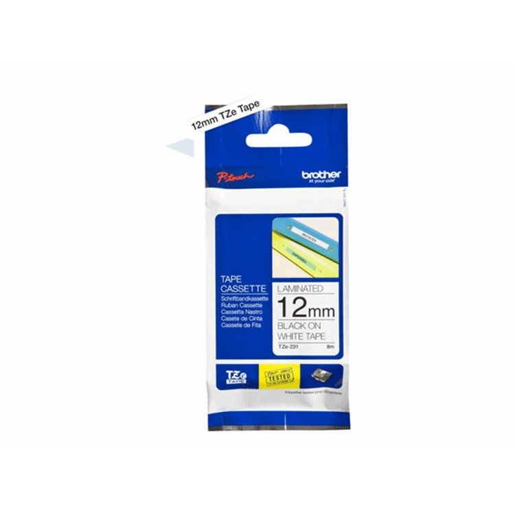 Tape/12mm black on white f P-Touch TZE