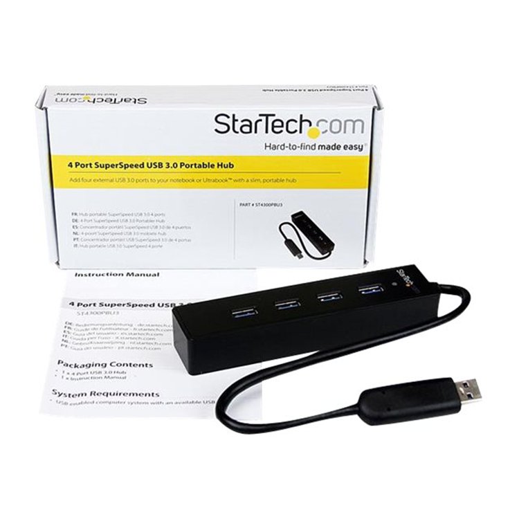4 Port USB 3.0 Hub with Built-in Cable 4 Port USB 3.0 Hub with Built-in Cable