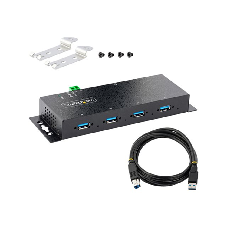 4-Port Industrial USB 3.0 Hub Metal