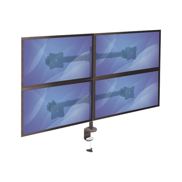 Desk Mount Quad Monitor Arm - Steel