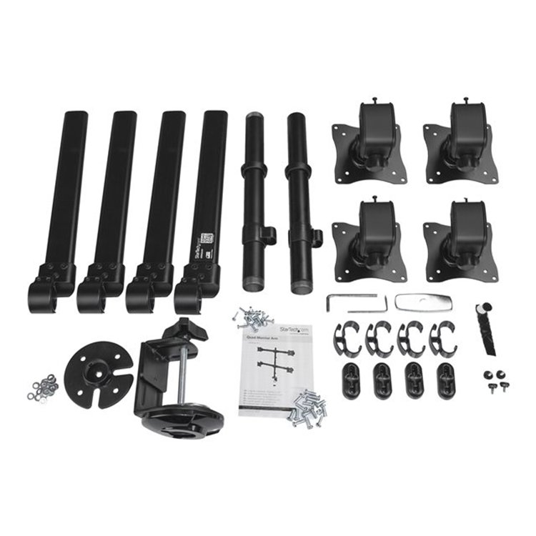 Desk Mount Quad Monitor Arm - Steel