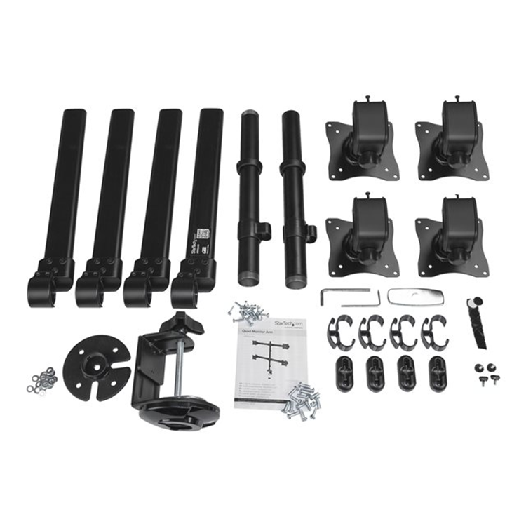 Desk Mount Quad Monitor Arm - Steel