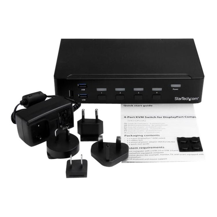 4-Port DisplayPort KVM - USB 3.0 - 4K