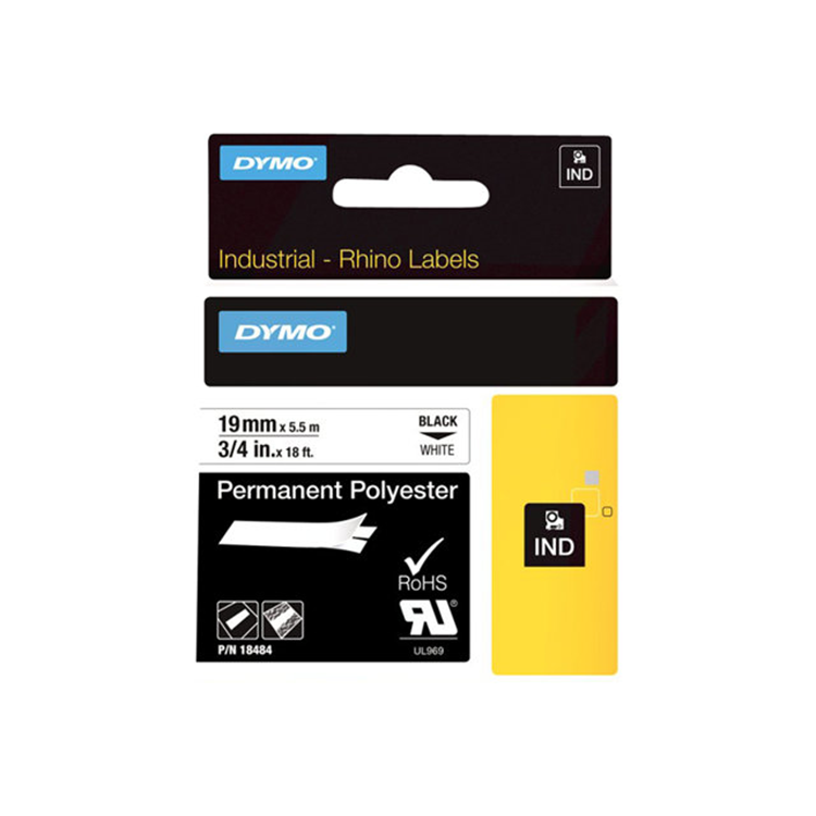 RHINO TAPE PERM. POLYESTER 19MM WIT