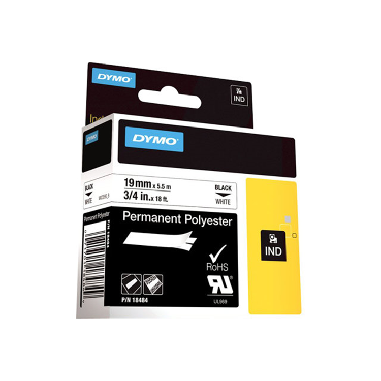 RHINO TAPE PERM. POLYESTER 19MM WIT