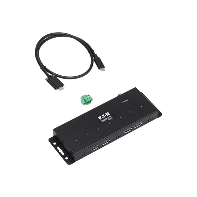 Industrial 7-Port USB-C Hub Gen2 10G 4xUSB-A and 3x USB-C Ports W 15Kv ESD Immunity 2Kv Surge