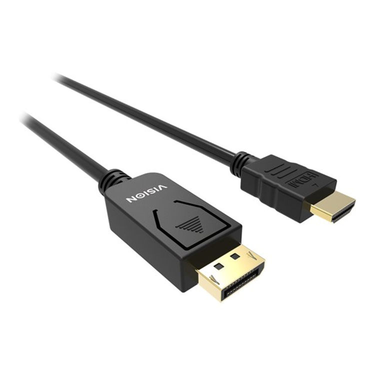 VISION 2m Black DP to HDMI cable