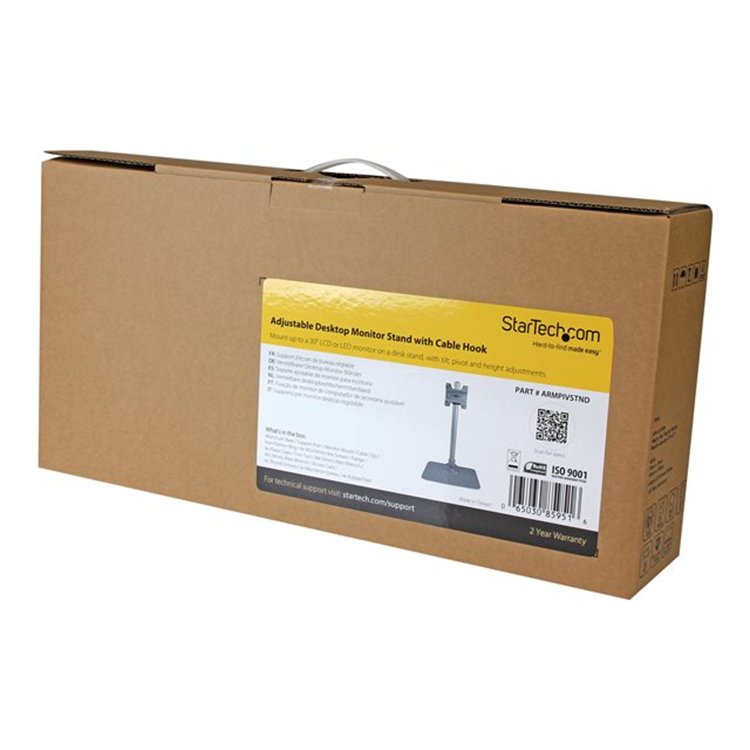 Desktop monitor stand with cable hook