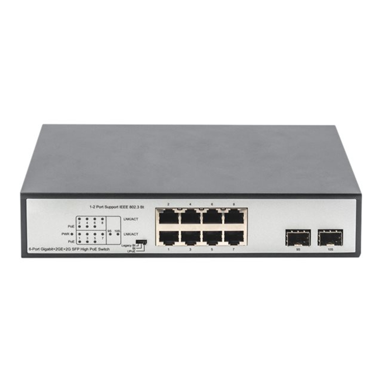8 Port Gigabit Switch 8xRJ45 (6xPoE)+ 2G
