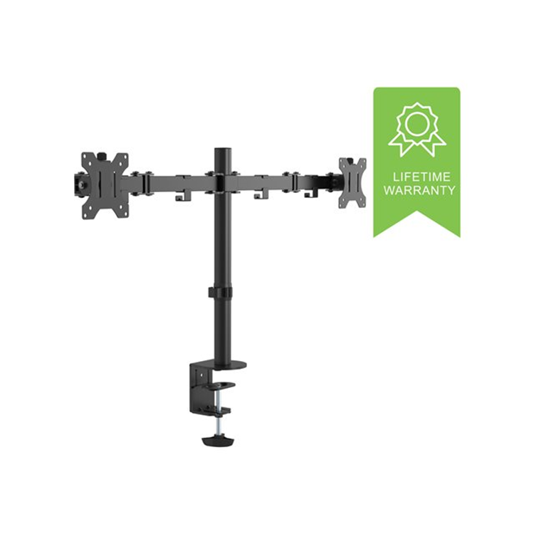 VISION Monitor Desk Post Dual Black