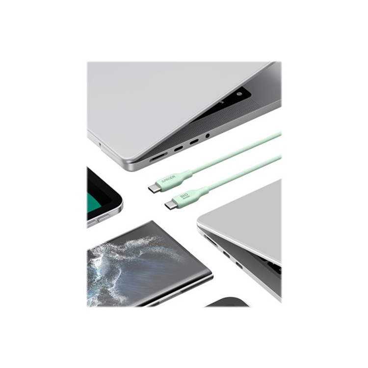 543 USB-C to USB-C Cable (Bio-Based 3ft) B2B - Europe (excluded UK plug) Green Iteration 1