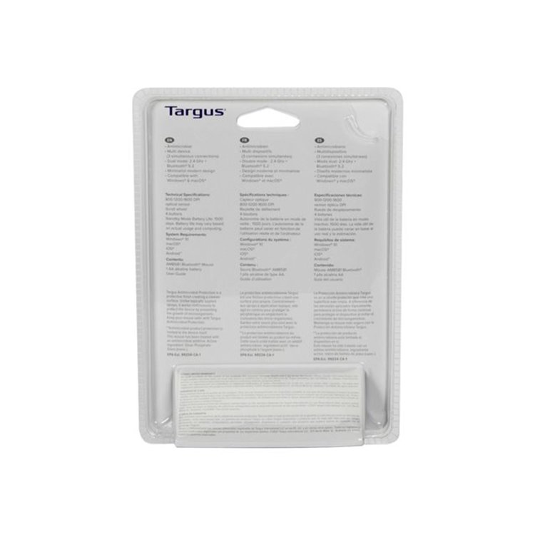 Targus Antimicrobial Compact Dual Mode Wireless Optical Mouse
