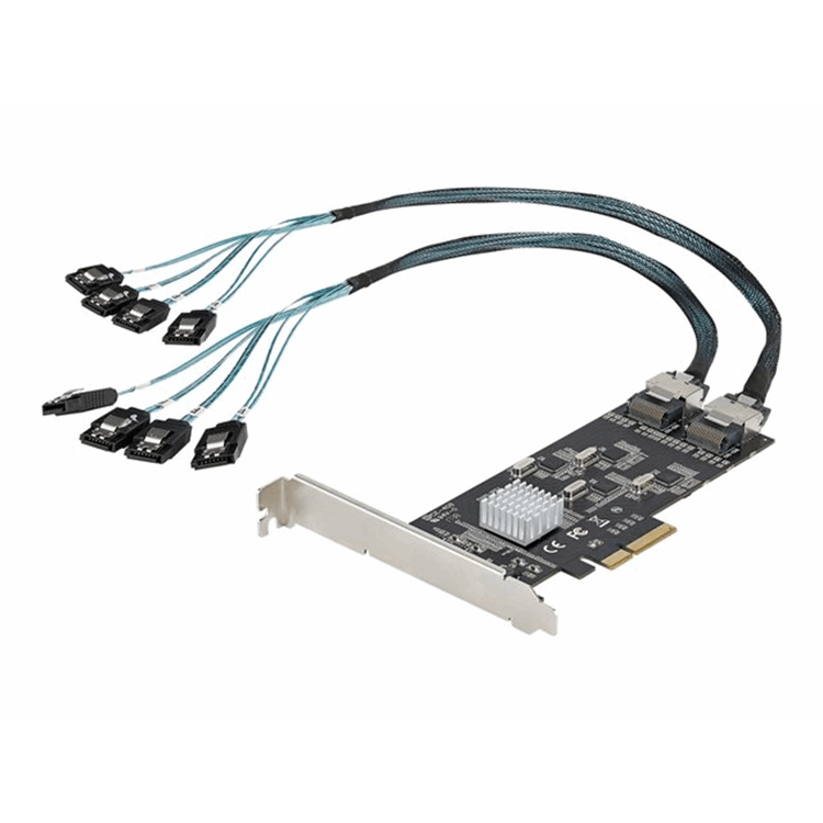 8 Port 6Gbps SATA PCIe Card Controller