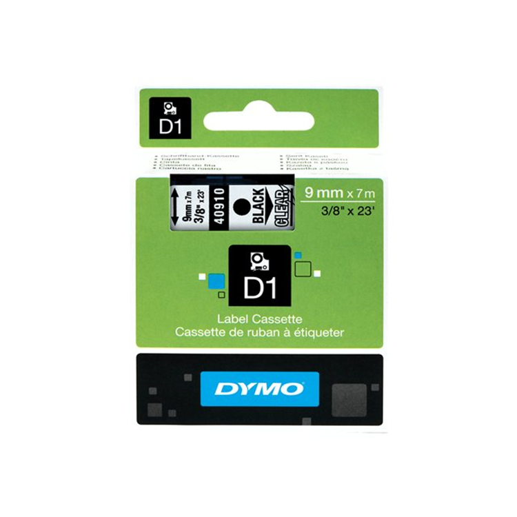 TAPE 9MMX7M ZWART/TRANSPARANT