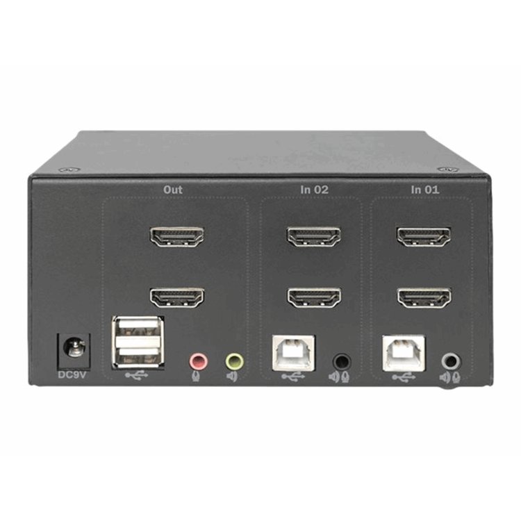 KVM Switch 2 Port Dual Display Desktop H