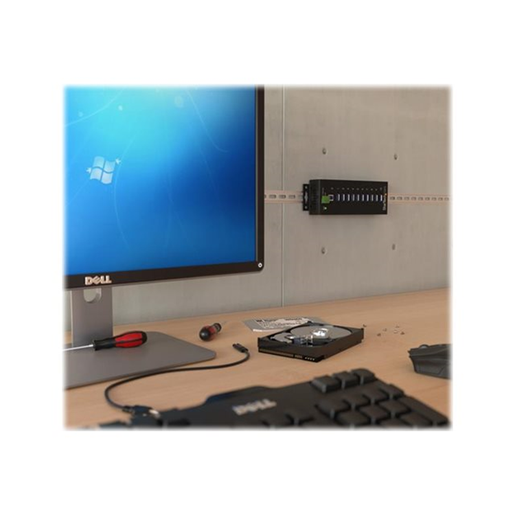 10 Port Industrial USB 3.0 Hub - Metal