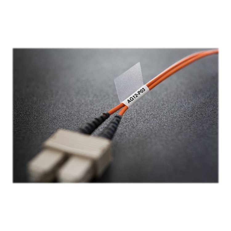DYMO XTL 13/16i x 1-9/16i (21 mm x 39 mm) Laminated Wire/Cable Wrap Black on White