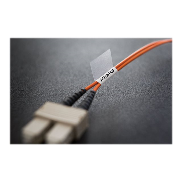 DYMO XTL 13/16i x 1-9/16i (21 mm x 39 mm) Laminated Wire/Cable Wrap Black on White