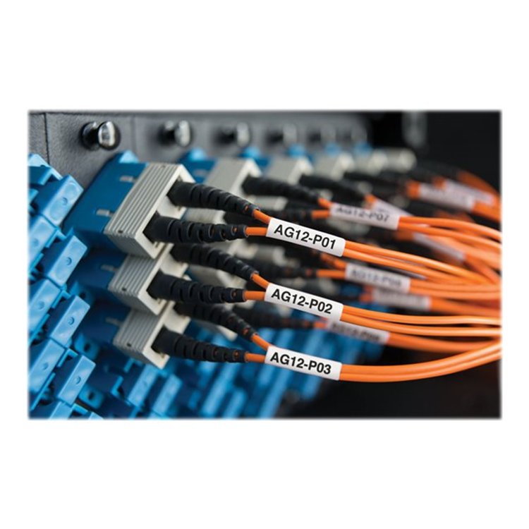 DYMO XTL 13/16i x 1-9/16i (21 mm x 39 mm) Laminated Wire/Cable Wrap Black on White