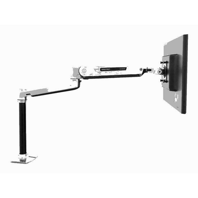 LX Sit Stand Desk Mount LCD Arm Polished