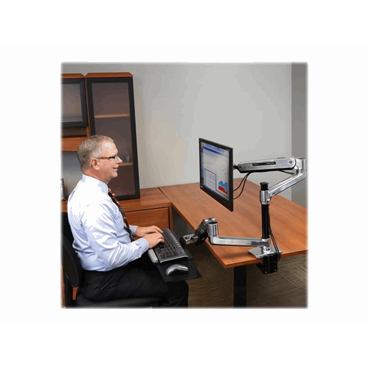LX Sit Stand Desk Mount LCD Arm Polished LX Sit Stand Desk Mount LCD Arm Polished