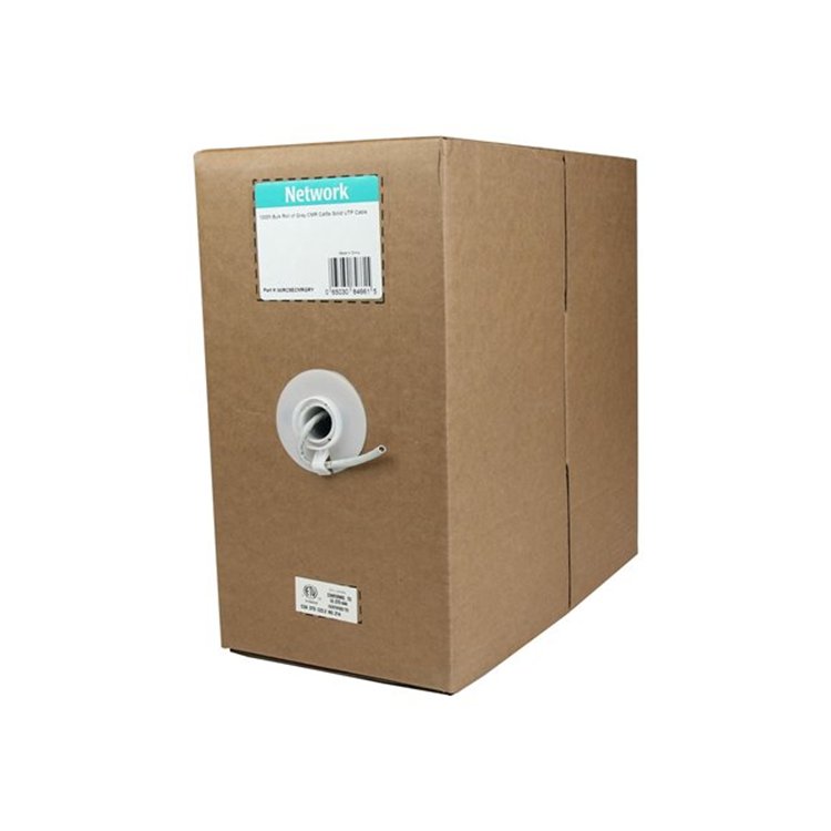 1000 ft Bulk Roll of Gray CMR Cat5e Soli 1000 ft Bulk Roll of Gray CMR Cat5e Soli