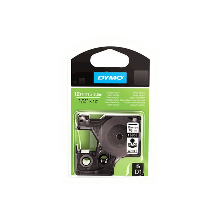 FLEXIBELE TAPE ZWART/WIT - 12MM