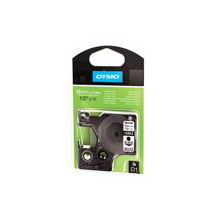 FLEXIBELE TAPE ZWART/WIT - 12MM