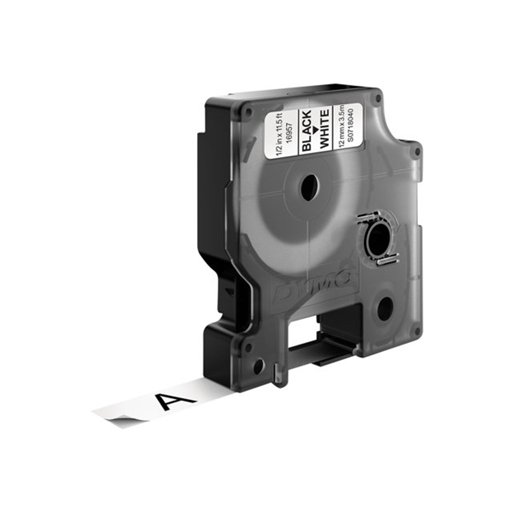 FLEXIBELE TAPE ZWART/WIT - 12MM