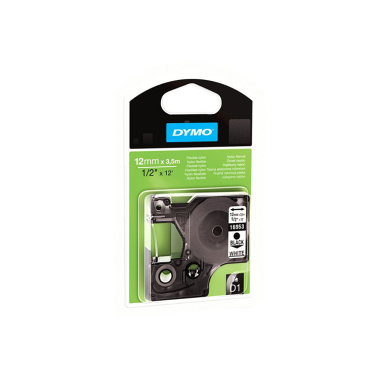 FLEXIBELE TAPE ZWART/WIT - 12MM