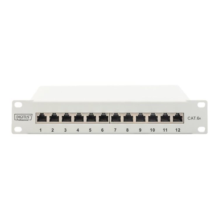 CAT 6A Patch Panel shielded 12-Port labe
