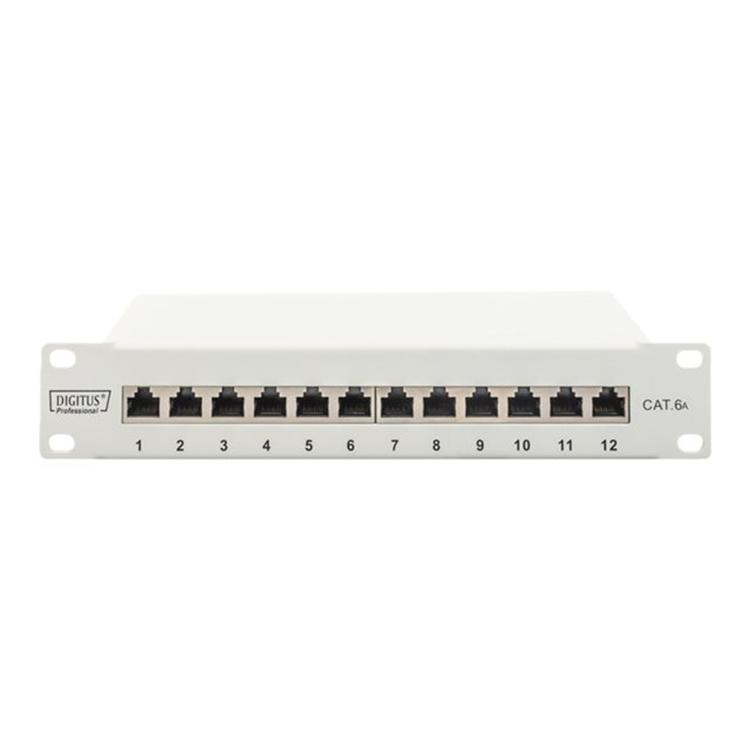 CAT 6A Patch Panel shielded 12-Port labe